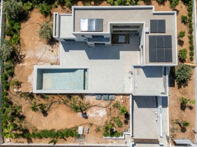 Top-down aerial view of villa