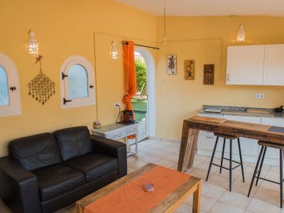 Open-plan living room and kitchen