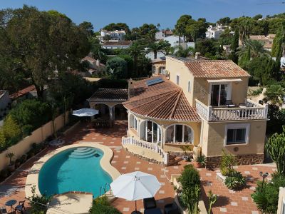 Villa exterior and swimming pool