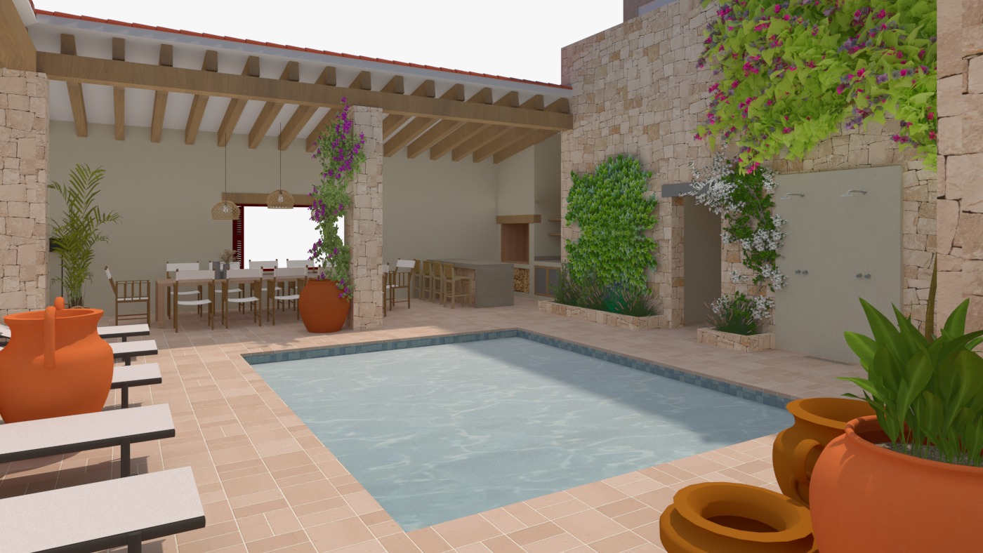 Patio with swimming pool
