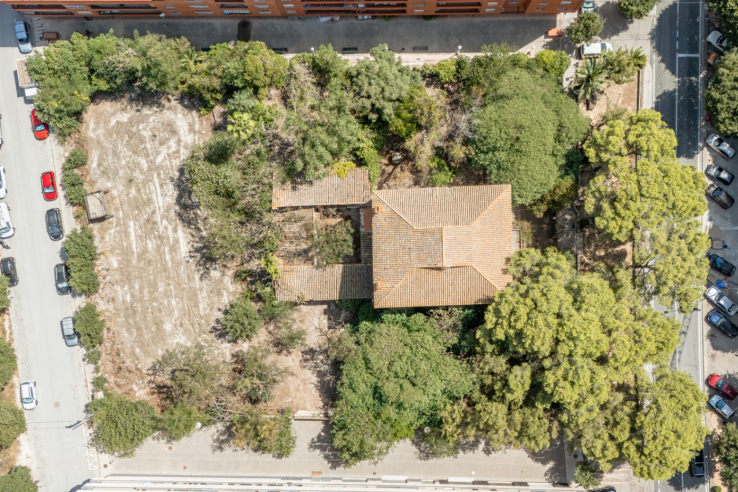 Aerial view of the plot