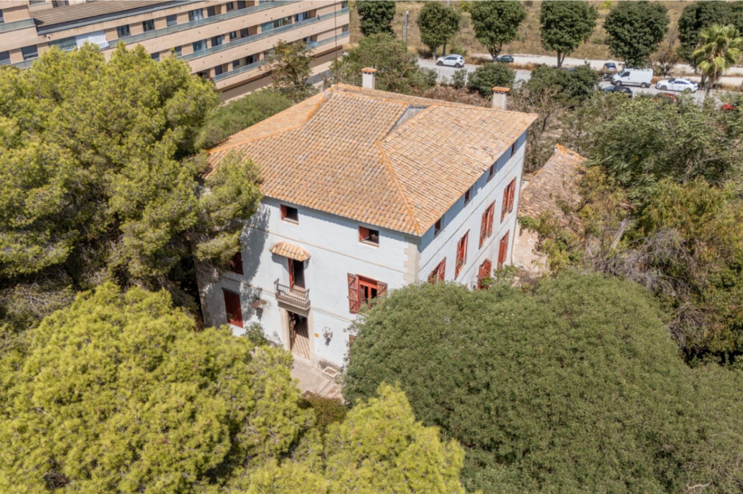 Aerial view of the property