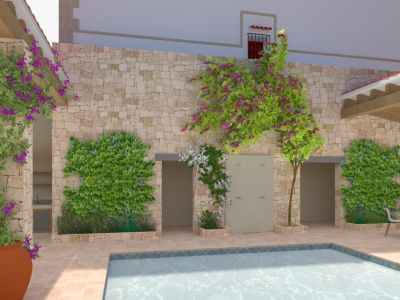 Courtyard with swimming pool