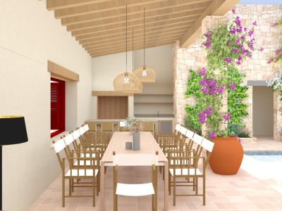 Covered terrace and outdoor patio