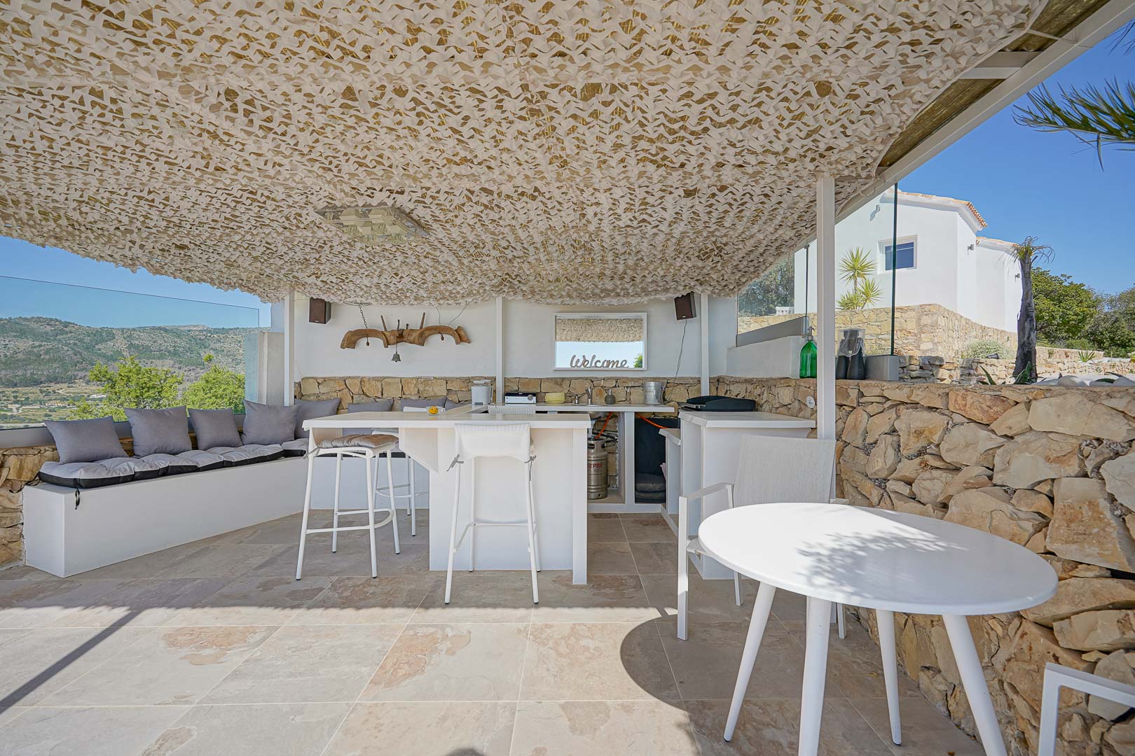 Covered outdoor kitchen