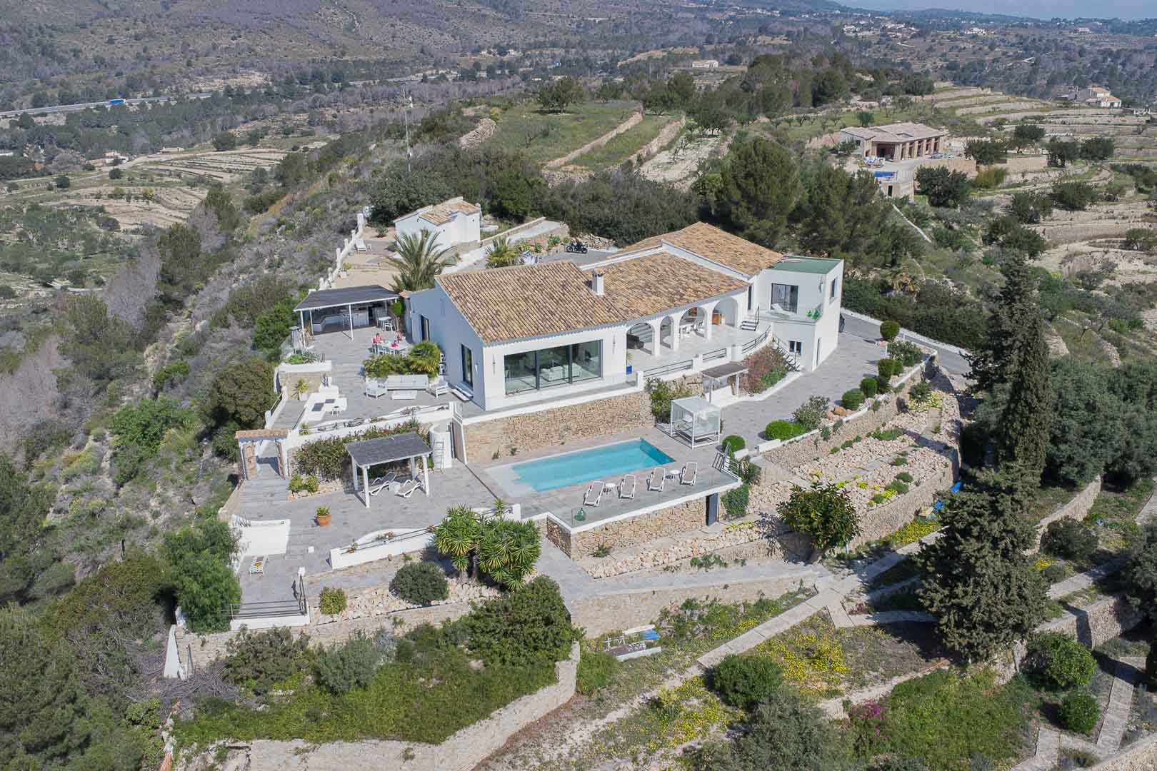 Aerial view of the villa