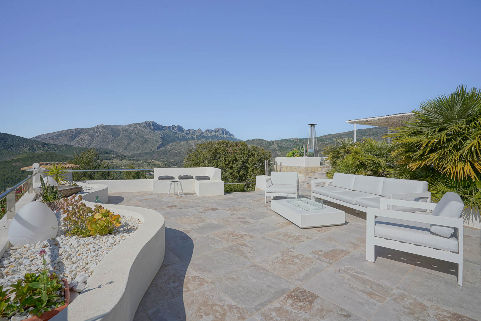 Terrace with mountain views