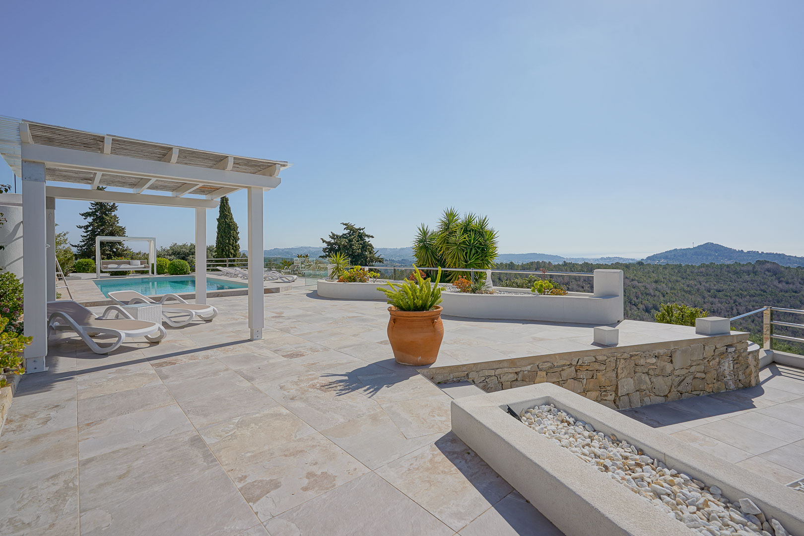 Terrace with pool and views