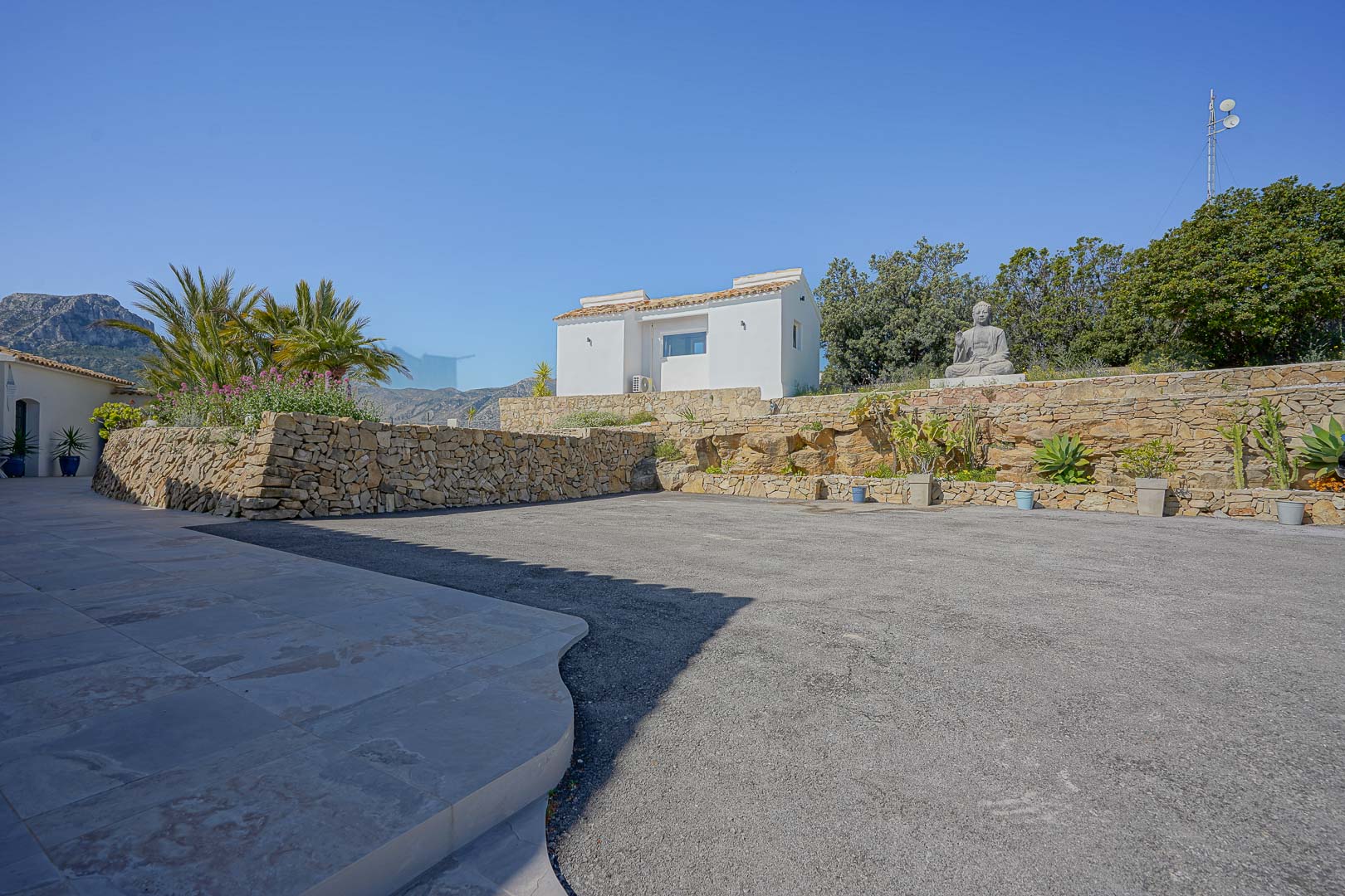 Parking area and guest house