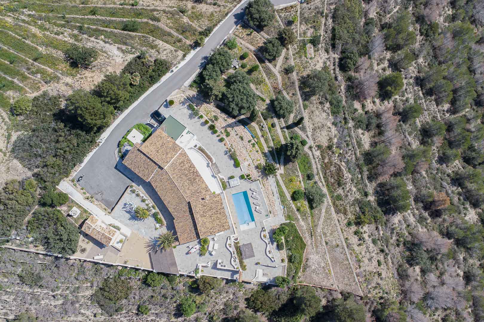 Aerial view of the property