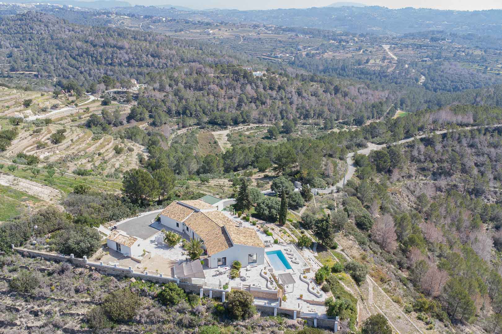 Aerial view of the property