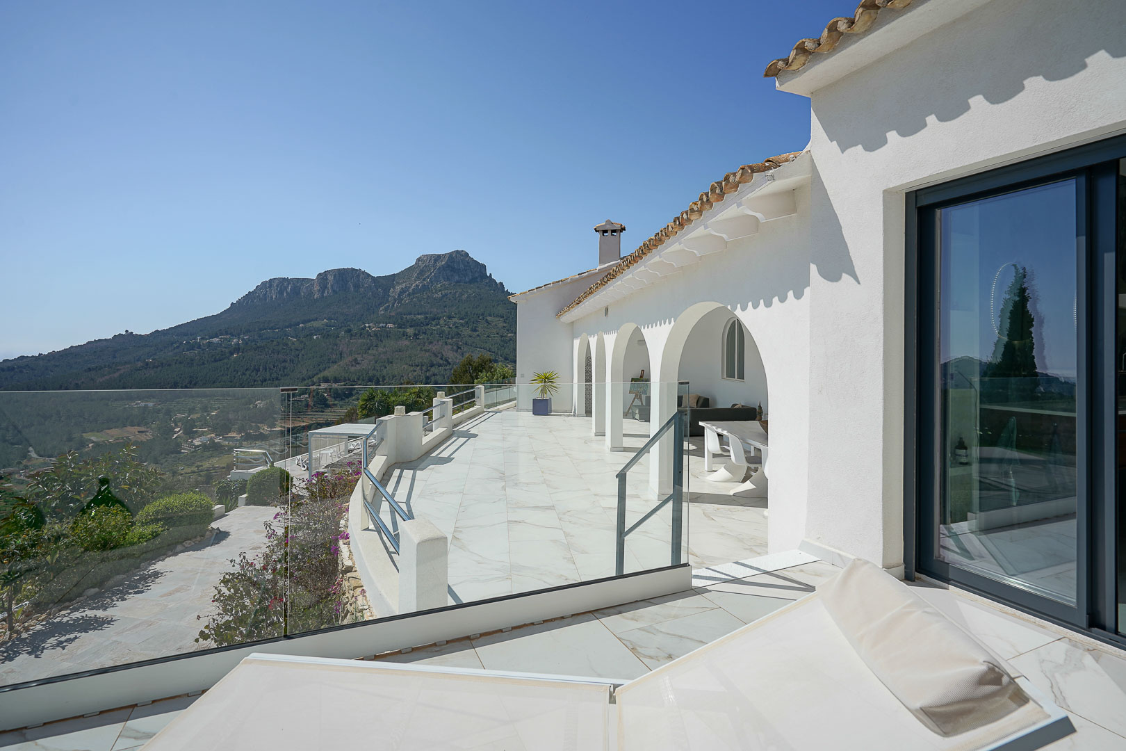Terrace with mountain views