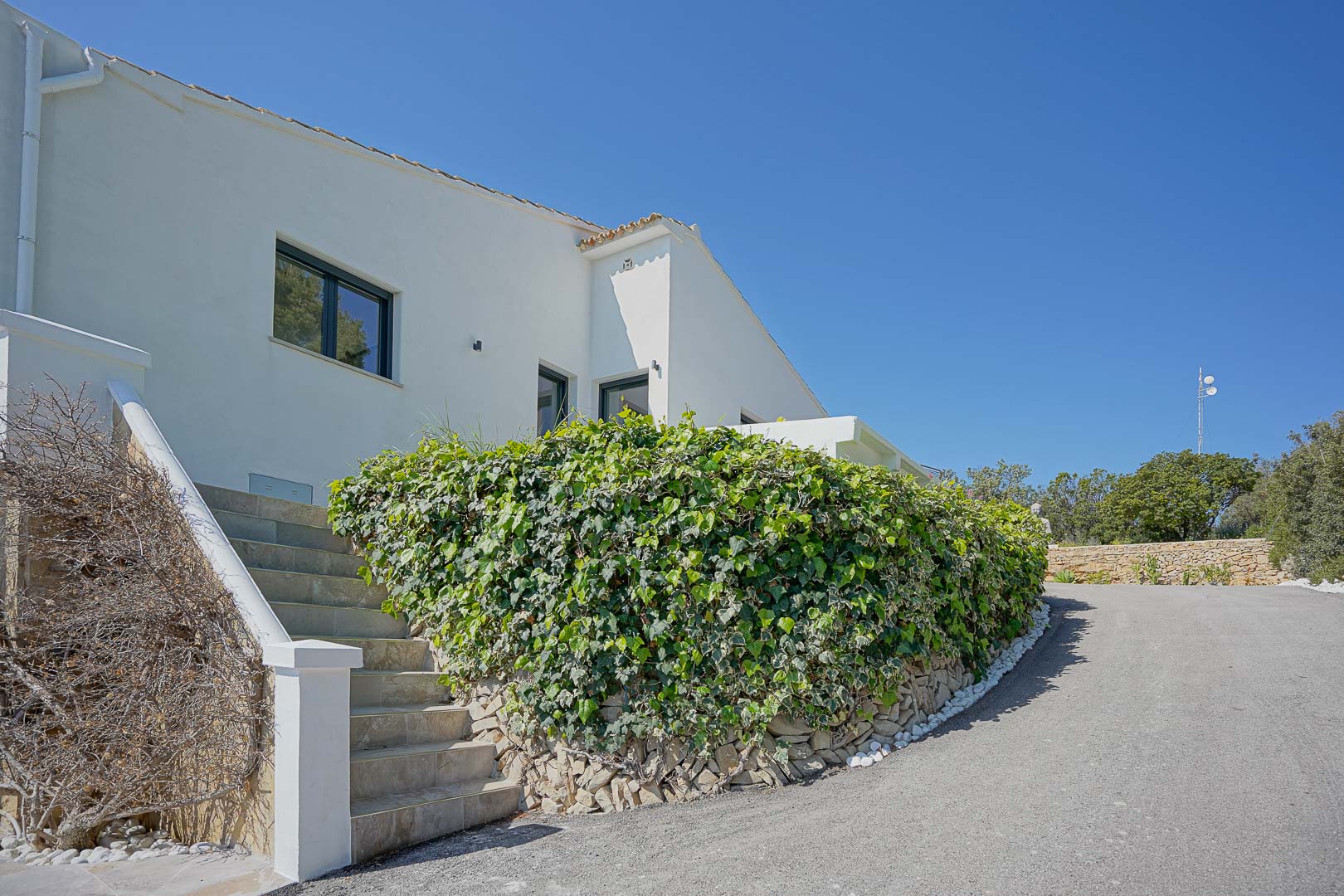 Villa exterior and driveway