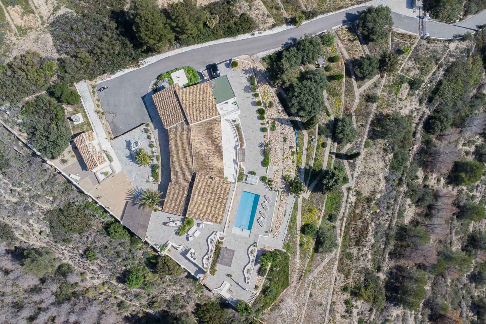Aerial view of the property
