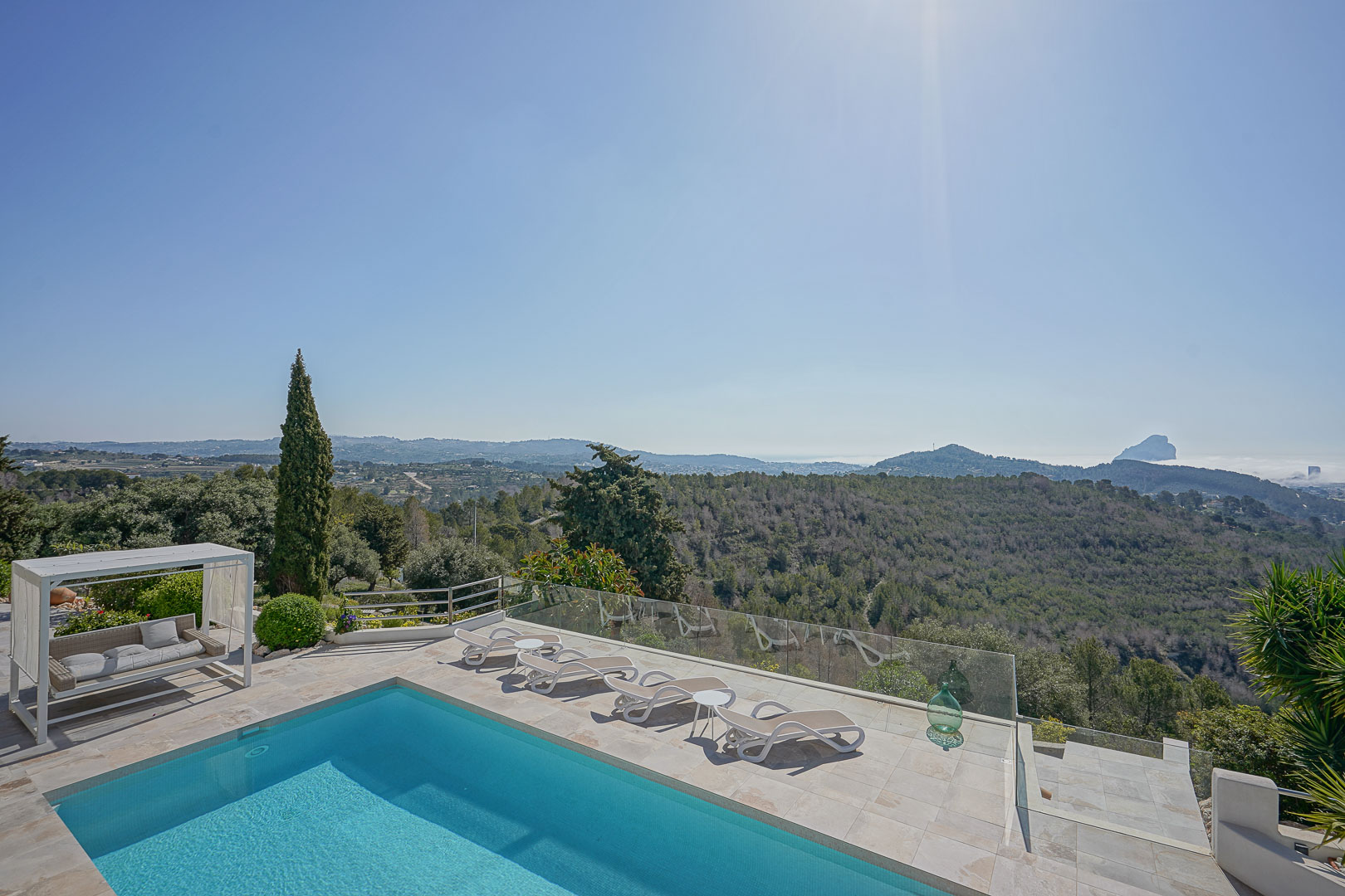 Pool terrace with panoramic views