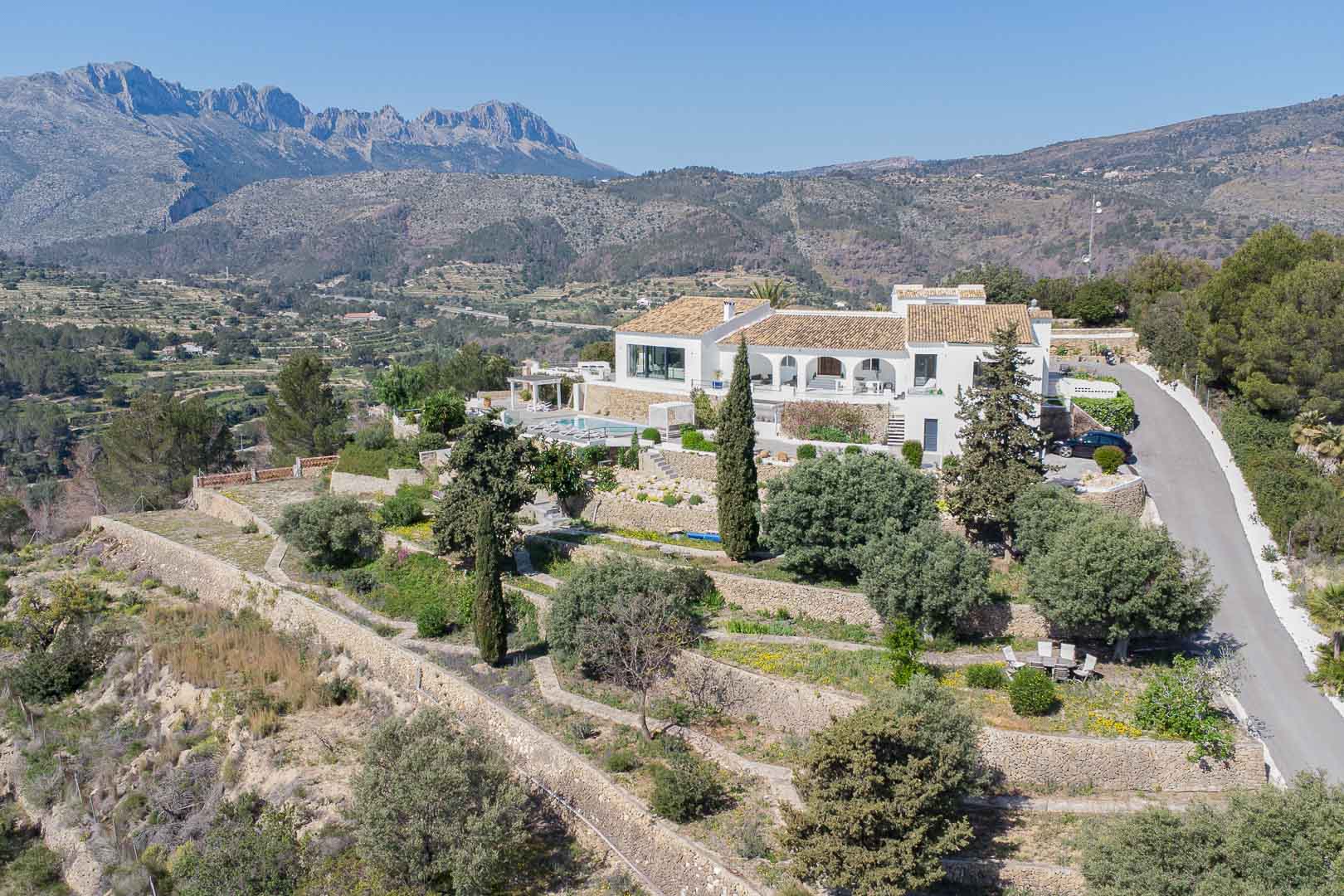 Aerial view of the villa