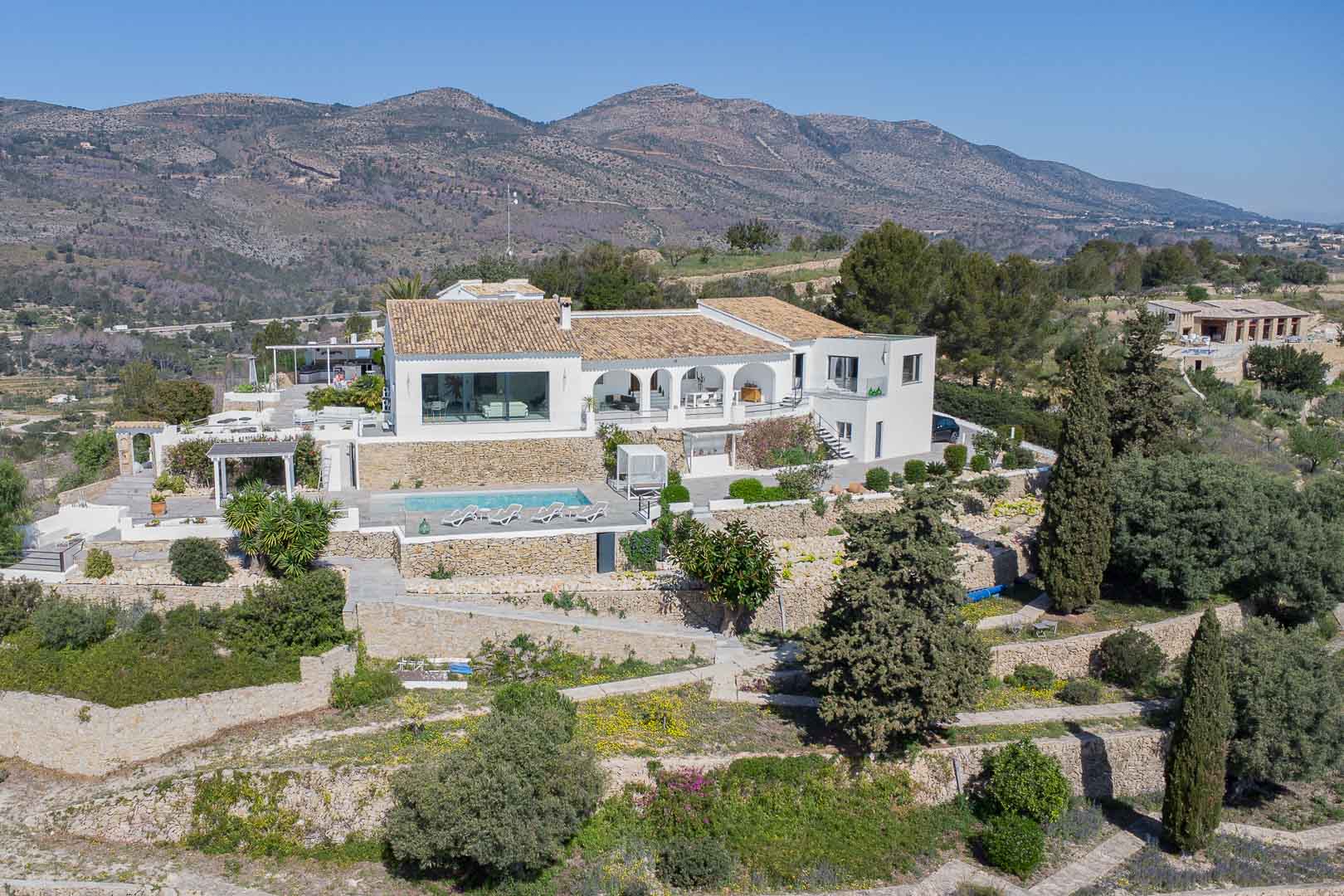 Aerial view of the villa