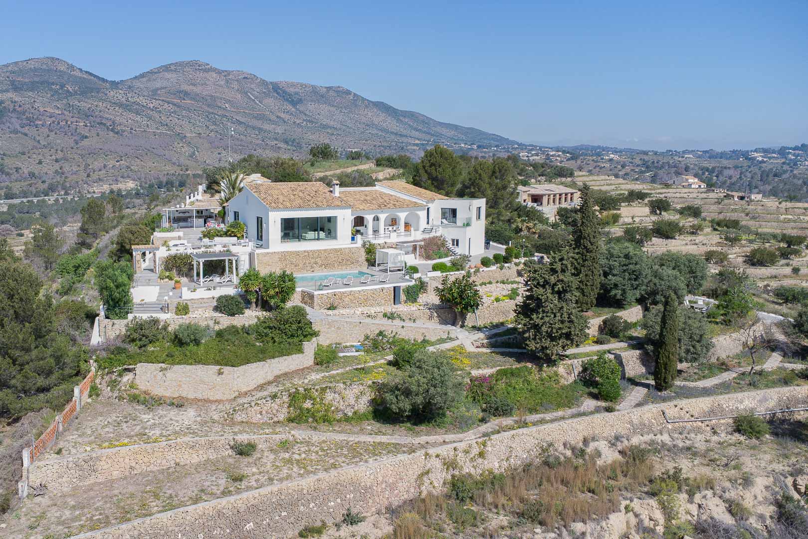 Aerial view of the villa