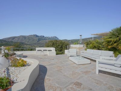 Terrace with mountain views