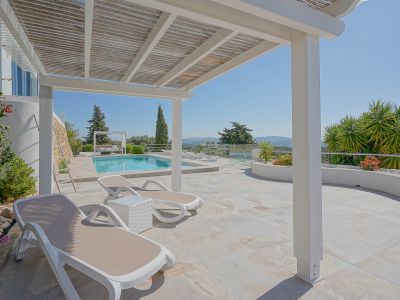 Terrace with pergola and pool