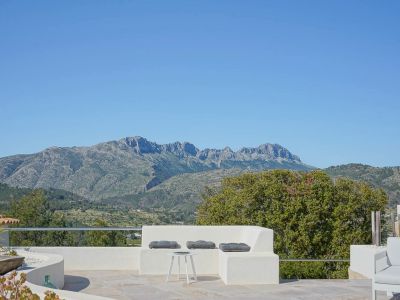 Terrace with mountain views