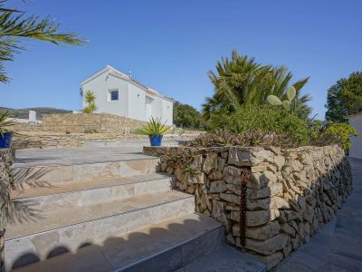 Outdoor terrace and guest house