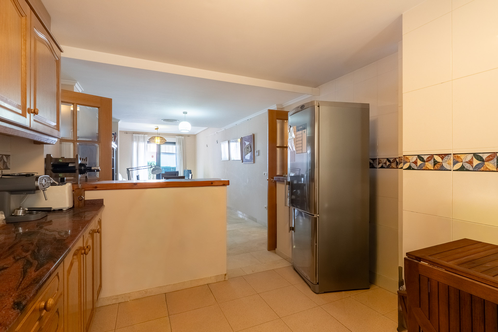 Open kitchen and living area