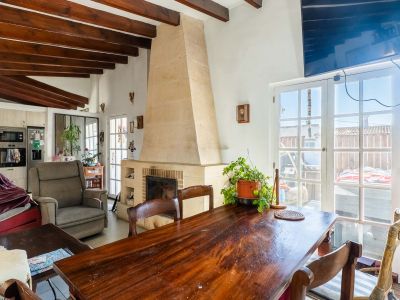 Living room with fireplace