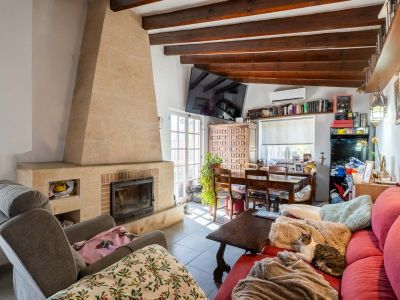 Living room with fireplace