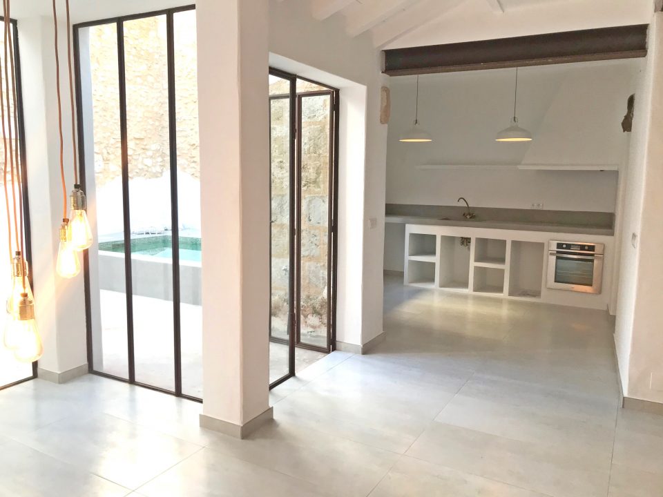 Open-plan kitchen and living area