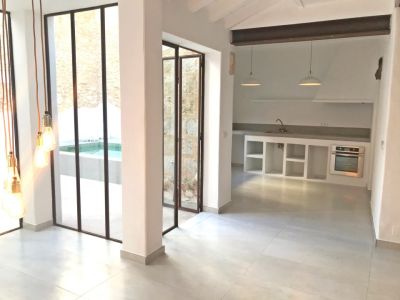 Open-plan kitchen and living area
