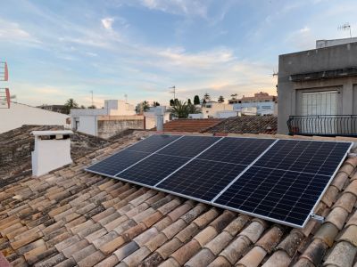 Roof with solar panels