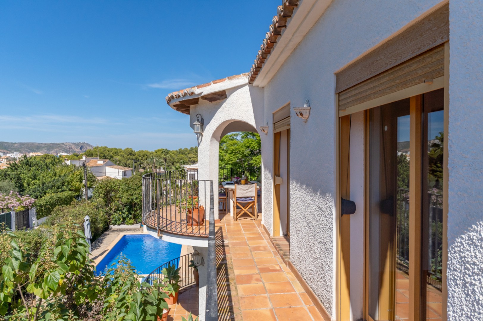 Upper terrace with pool view