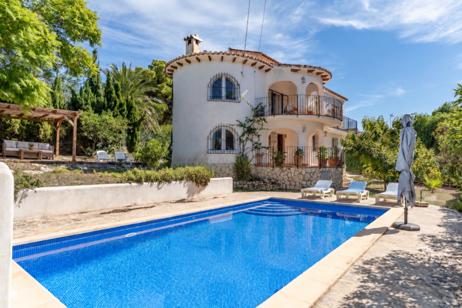 Swimming pool and house exterior