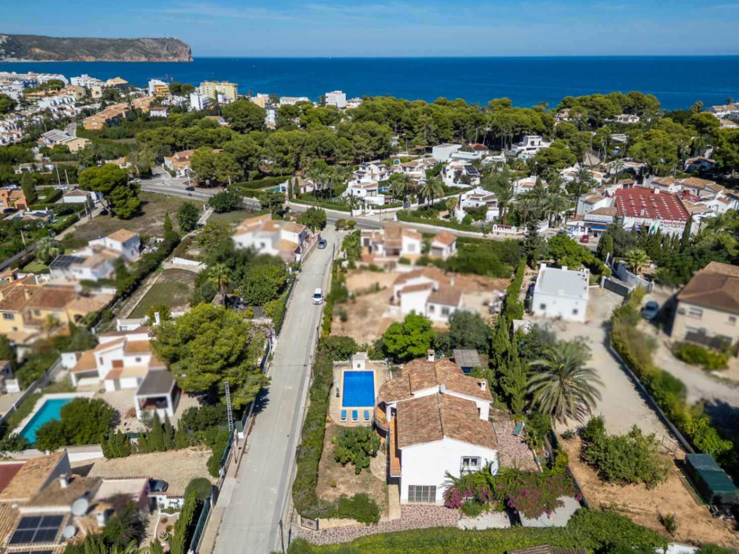 Aerial view of the property