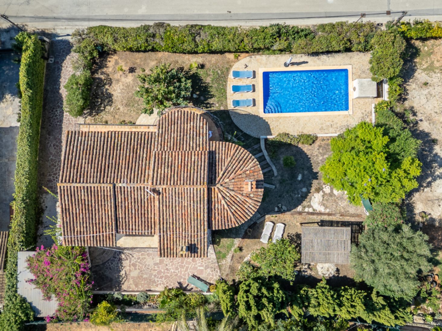 Aerial view of the property
