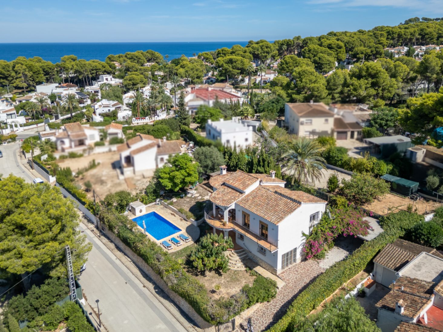 Aerial view of the villa