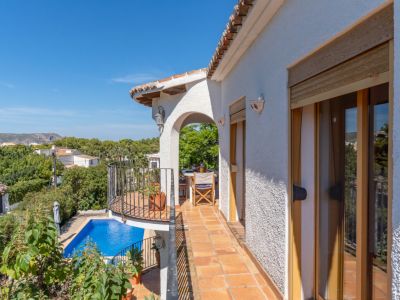 Upper terrace with pool view