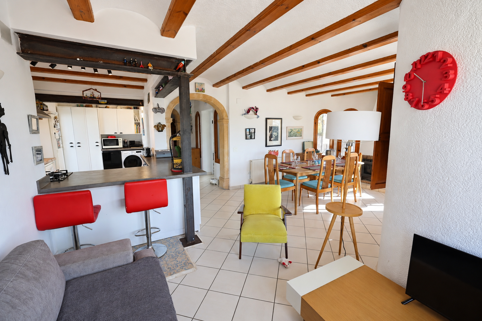 Open plan living area and kitchen