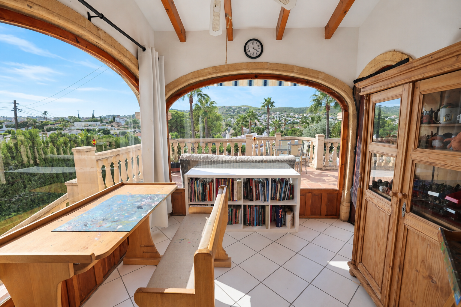 Glazed terrace with views