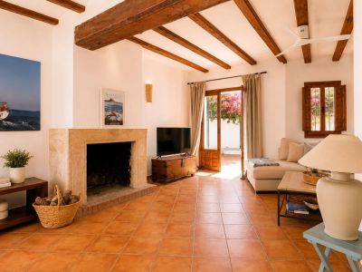 Living room with fireplace