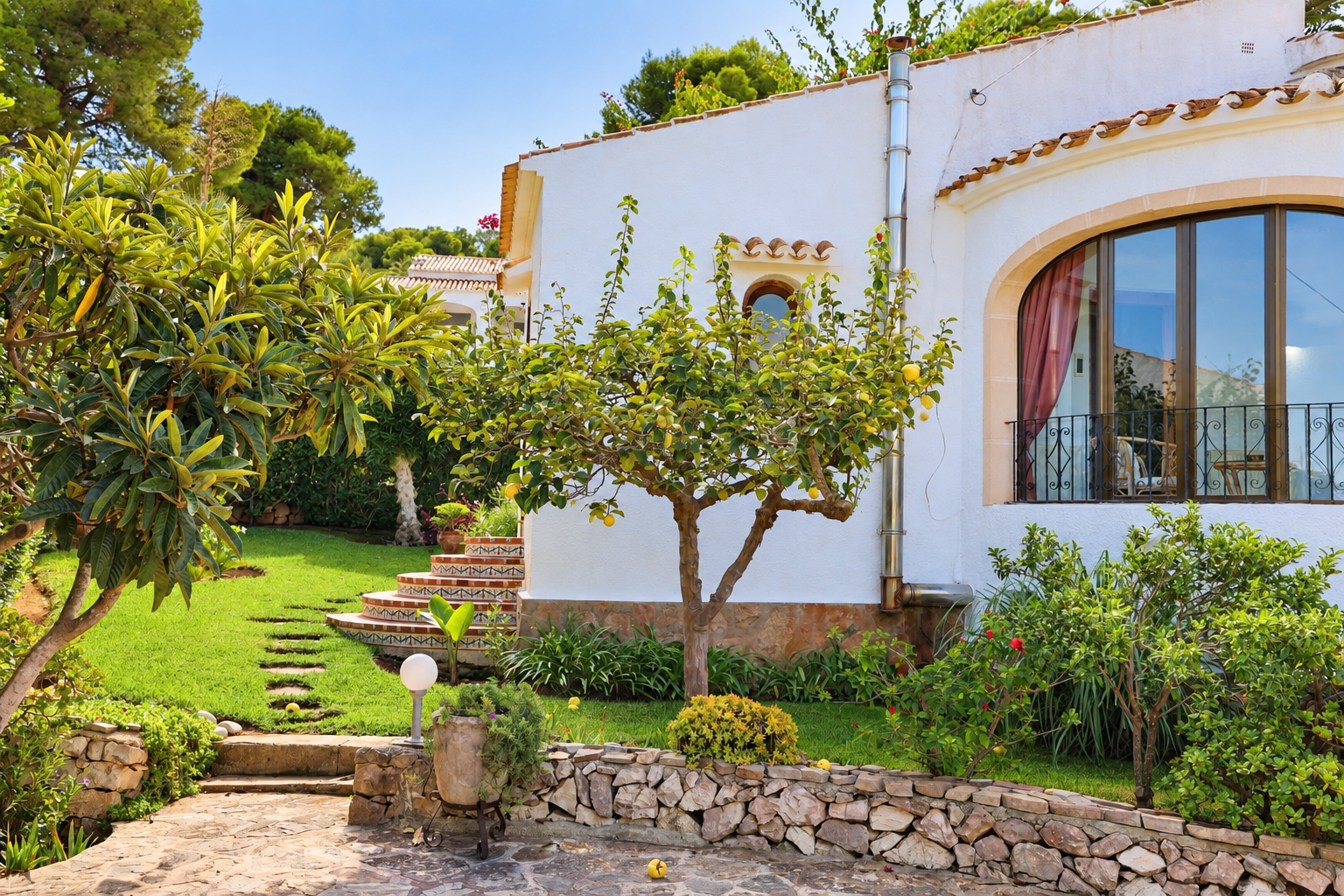 Garden and villa exterior
