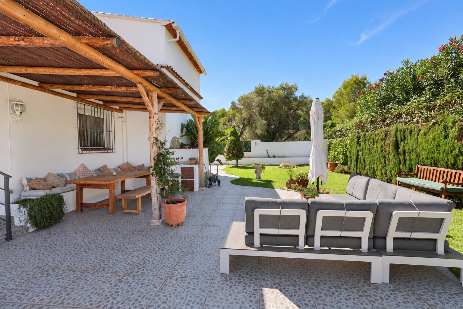 Terrace and garden