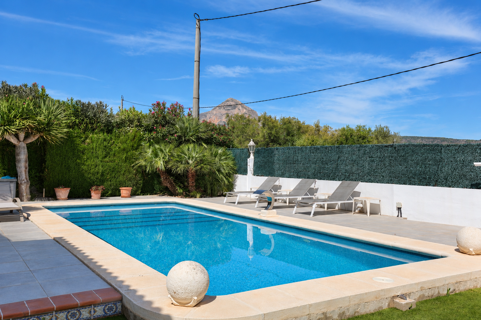 Swimming pool with Montgó views