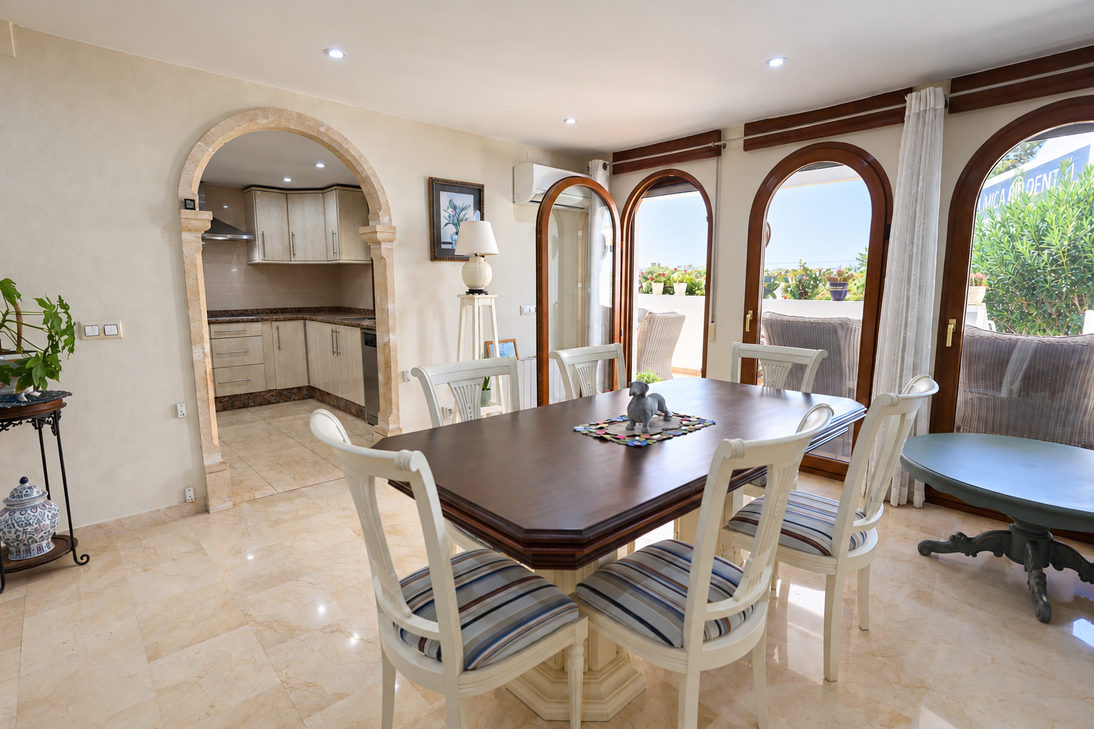Dining room and kitchen