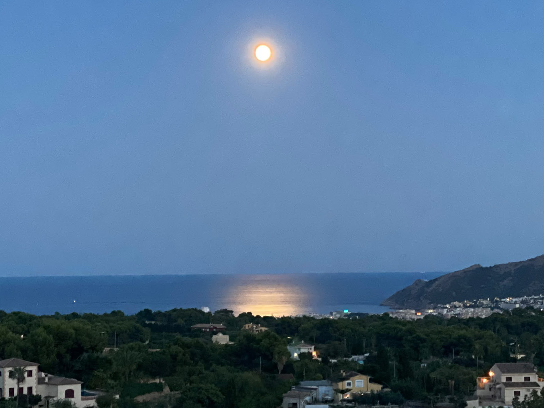 Sea view at night