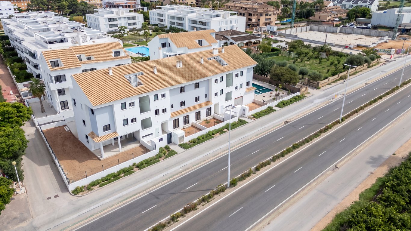 Aerial view of the building