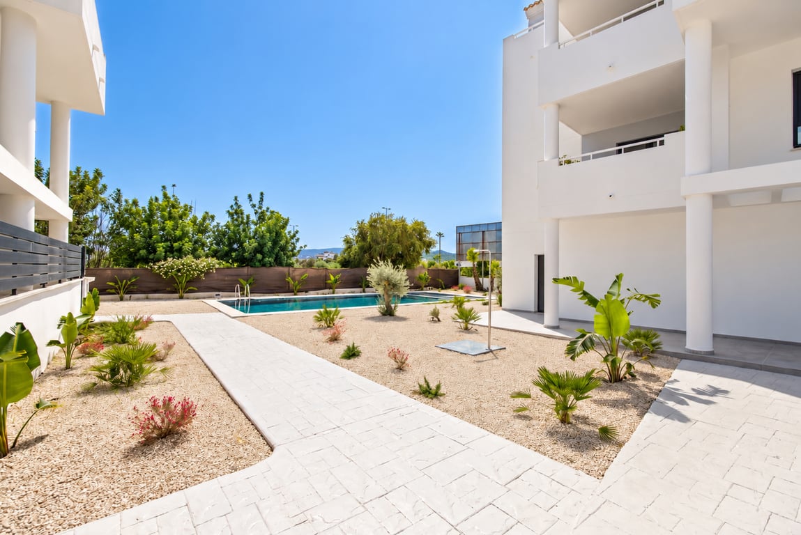 Communal swimming pool and garden