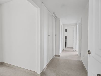 Hallway with built-in wardrobes