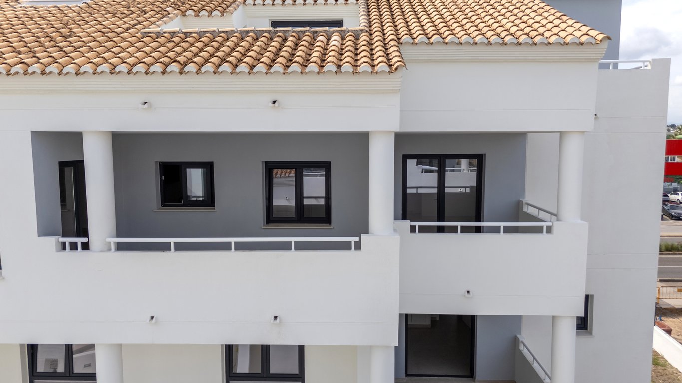 Building facade with terraces